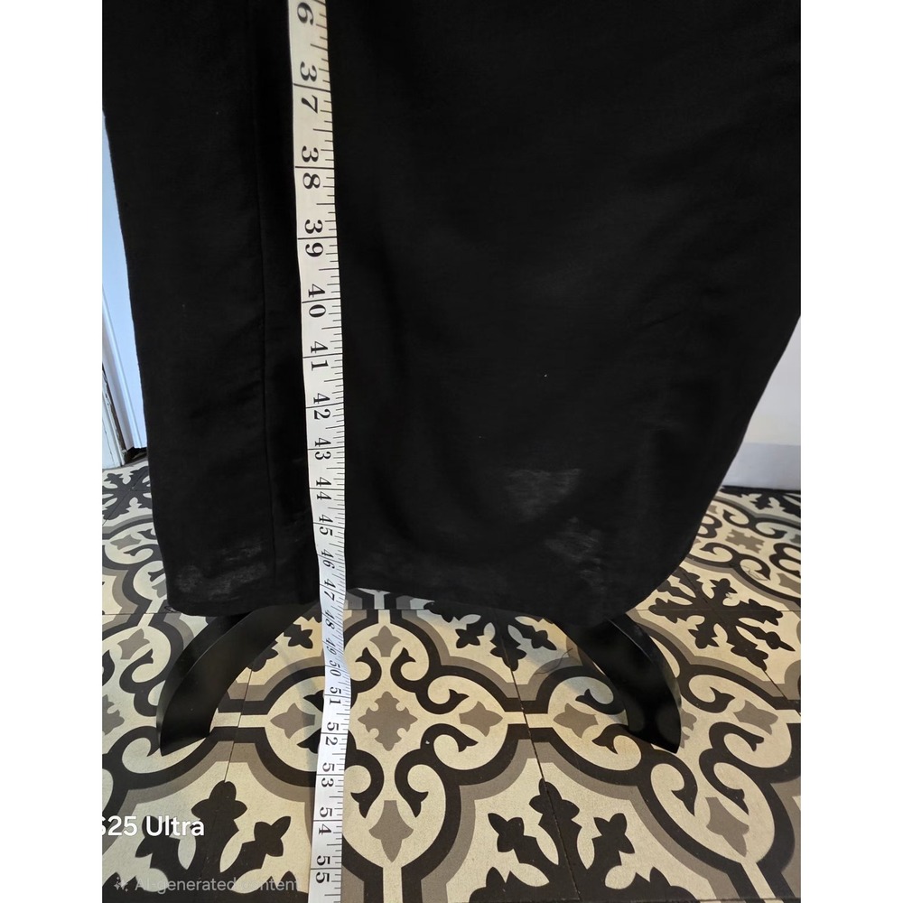 Japna Black Strapless Maxi Dress Open Back Tie Linen Blend XS formal small flaw - Picture 4 of 10